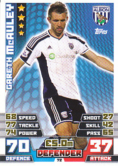 Gareth McAuley West Bromwich Albion 2014/15 Topps Match Attax #72